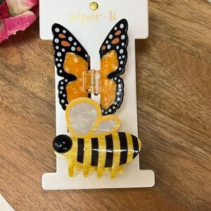 Piper K butterfly and be hair clip
